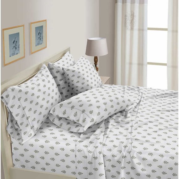 Pure Earth‎ Organic Cotton 6-piece Sheet Set GREEN